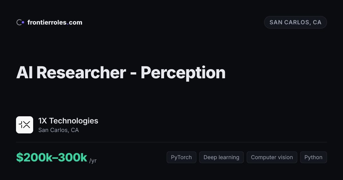 AI Researcher - Perception — 1X Technologies