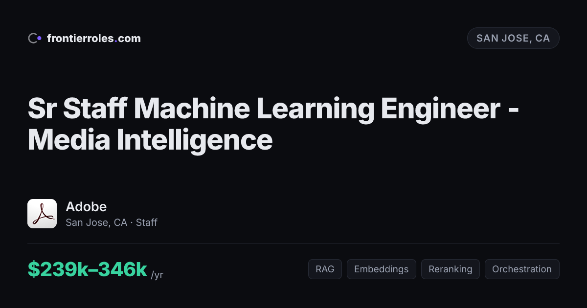 Sr Staff Machine Learning Engineer - Media Intelligence — Adobe