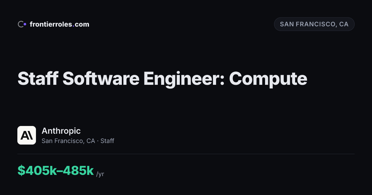 Staff Software Engineer: Compute — Anthropic
