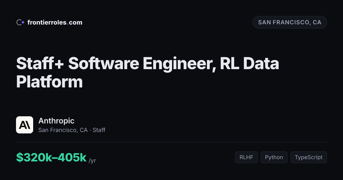 Staff+ Software Engineer, RL Data Platform — Anthropic
