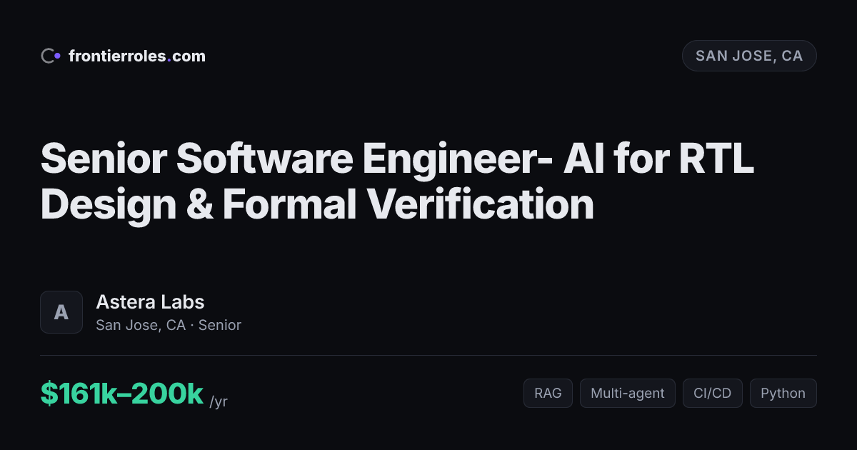 Senior Software Engineer- AI for RTL Design & Formal Verification — Astera Labs