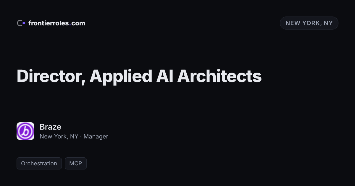 Director, Applied AI Architects — Braze