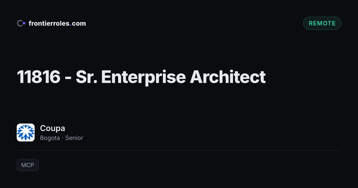 11816 - Sr. Enterprise Architect — Coupa