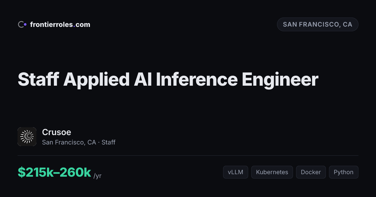Staff Applied AI Inference Engineer — Crusoe