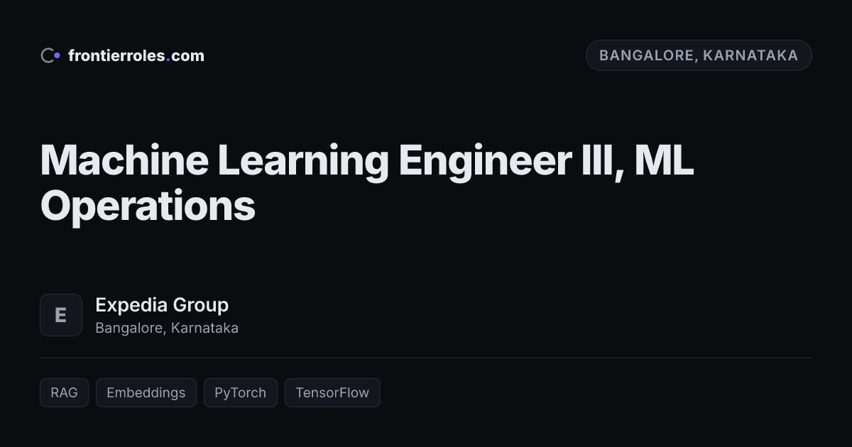 Machine Learning Engineer III, ML Operations — Expedia Group