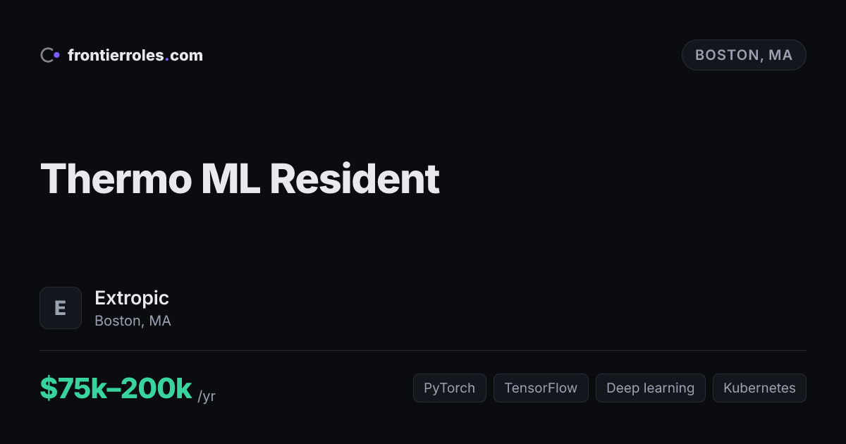 Thermo ML Resident — Extropic