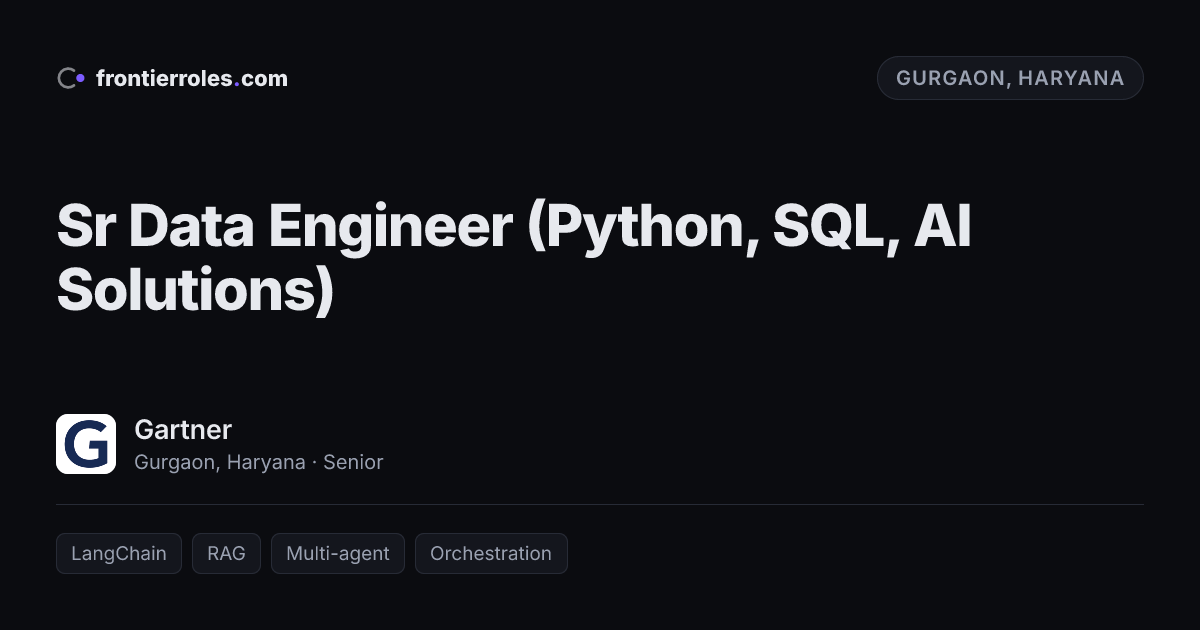 Sr Data Engineer (Python, SQL, AI Solutions) — Gartner