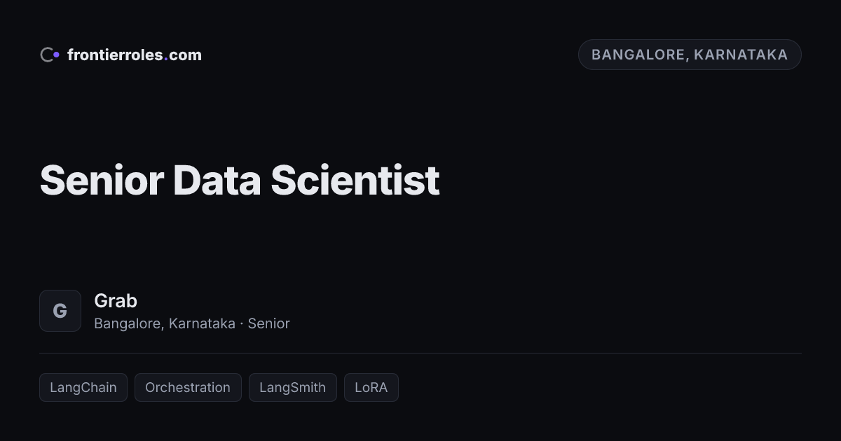 Senior Data Scientist — Grab
