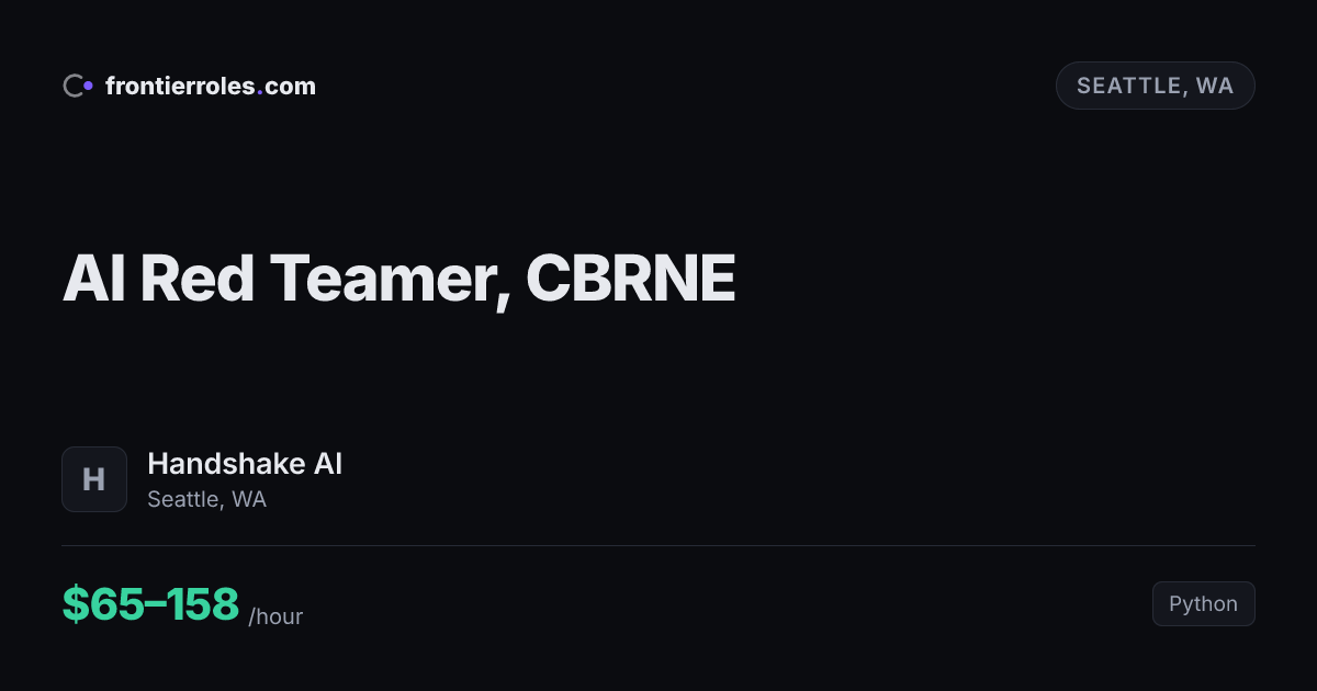 AI Red Teamer, CBRNE — Handshake AI