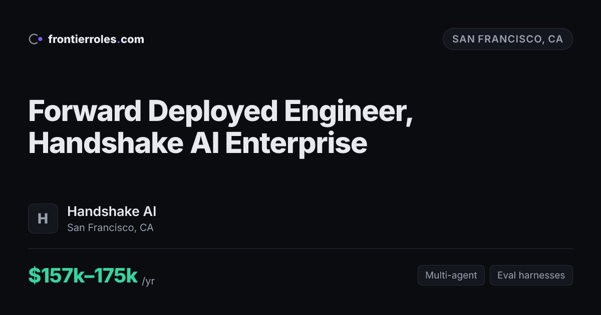 Forward Deployed Engineer, Handshake AI Enterprise — Handshake AI