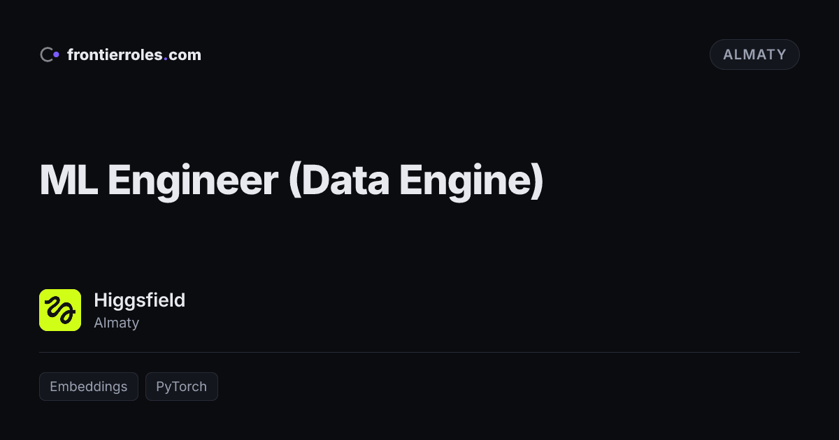 ML Engineer (Data Engine) — Higgsfield
