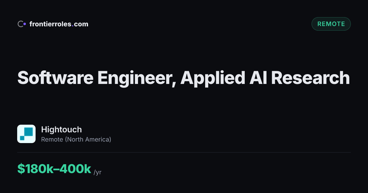 Software Engineer, Applied AI Research — Hightouch