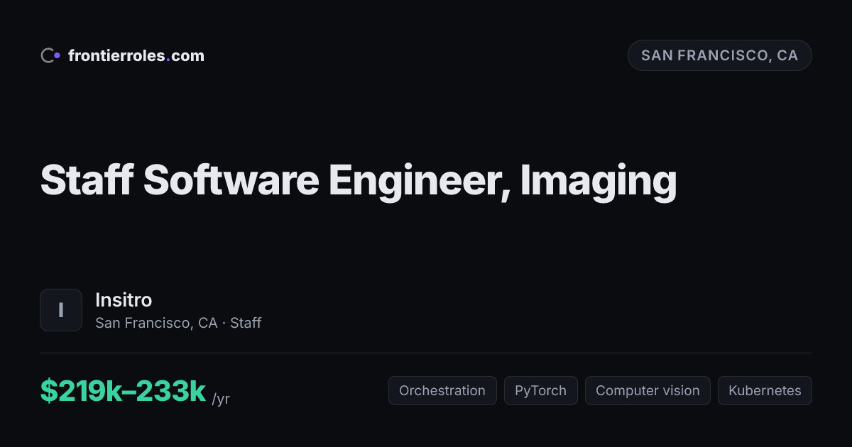 Staff Software Engineer, Imaging — Insitro