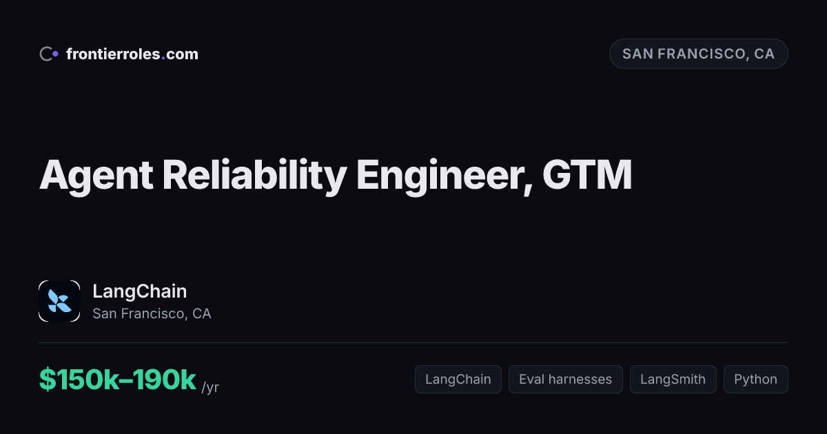 Agent Reliability Engineer, GTM — LangChain