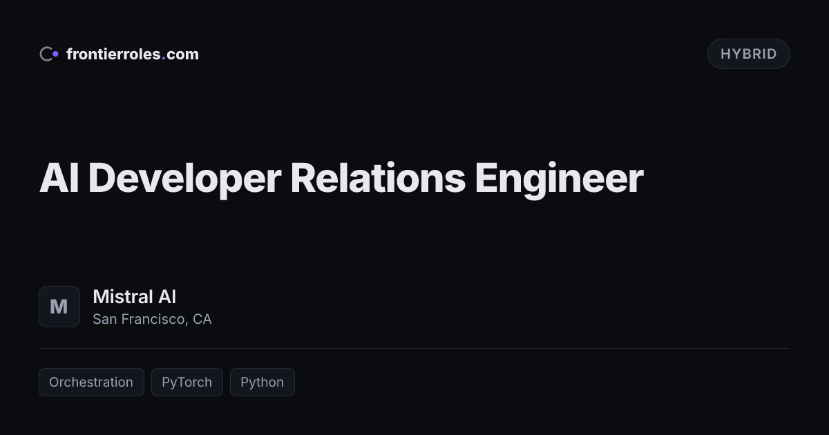 AI Developer Relations Engineer — Mistral AI