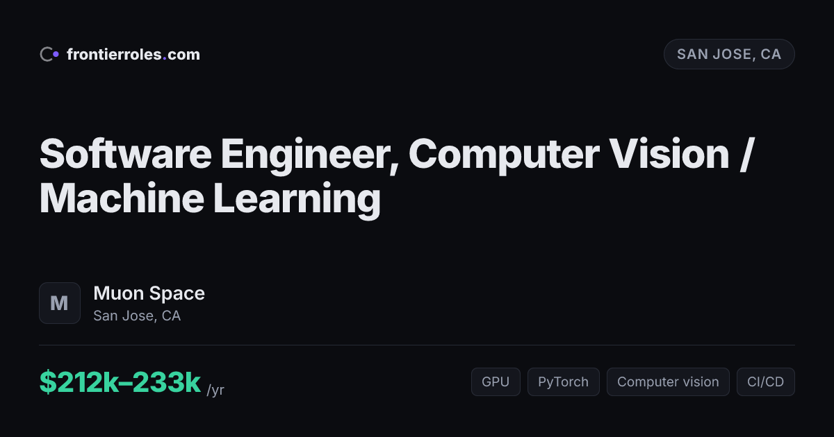 Software Engineer, Computer Vision / Machine Learning — Muon Space