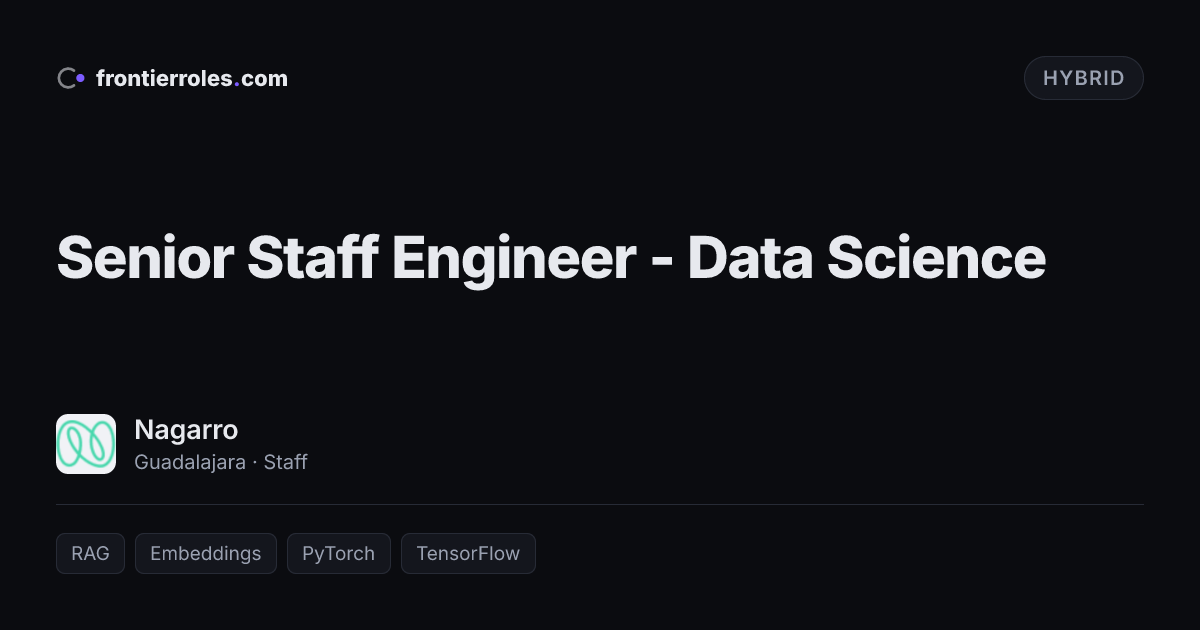 Senior Staff Engineer - Data Science — Nagarro