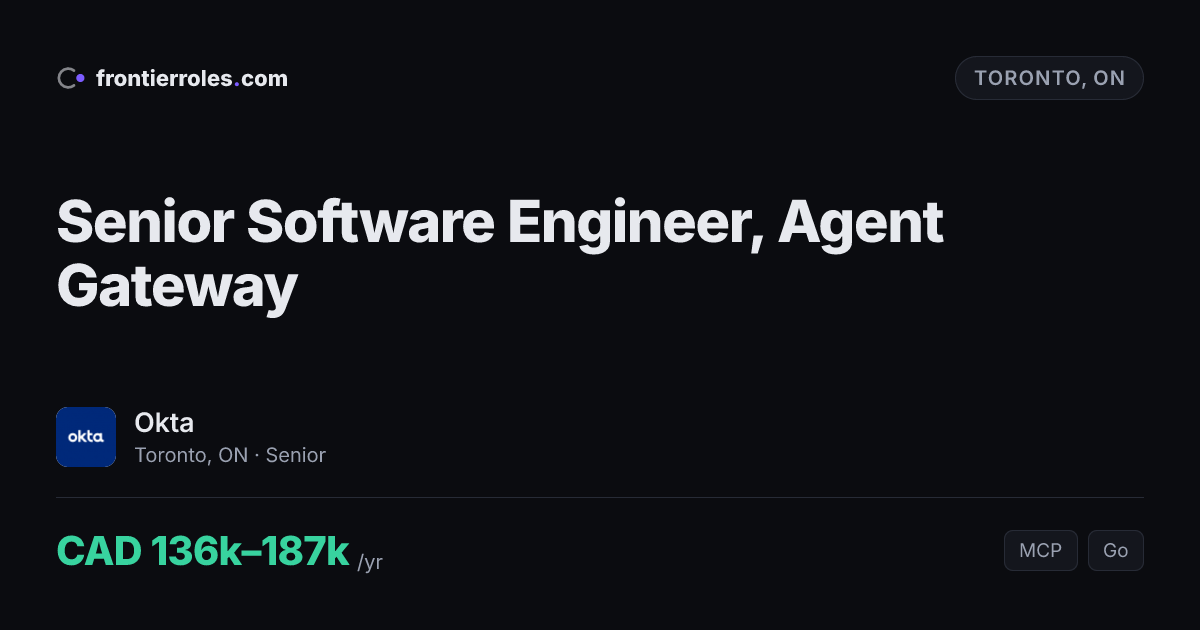 Senior Software Engineer, Agent Gateway — Okta