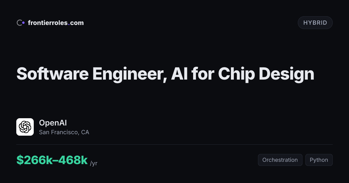 Software Engineer, AI for Chip Design — OpenAI