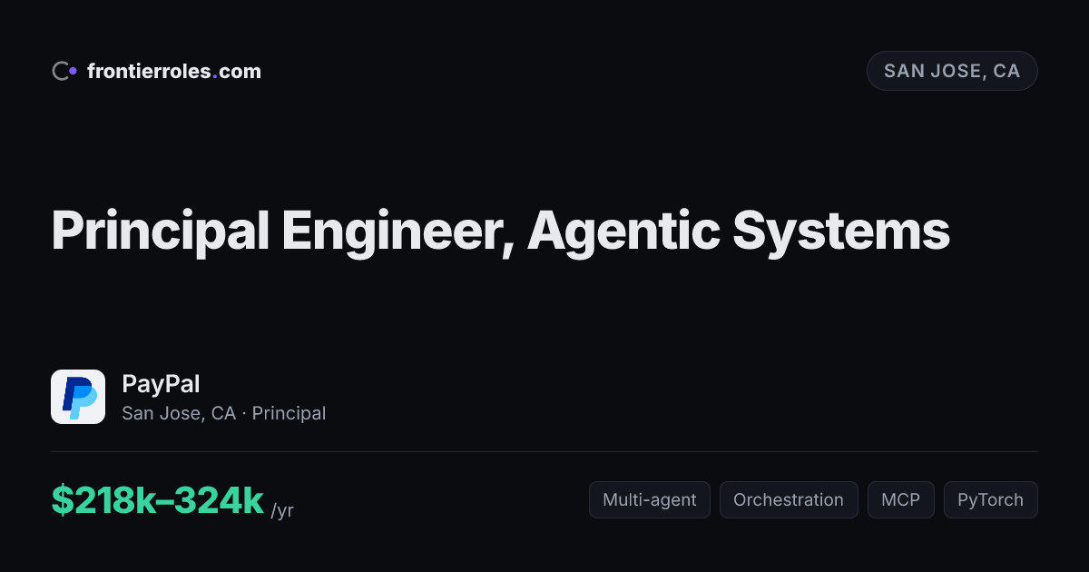 Principal Engineer, Agentic Systems — PayPal