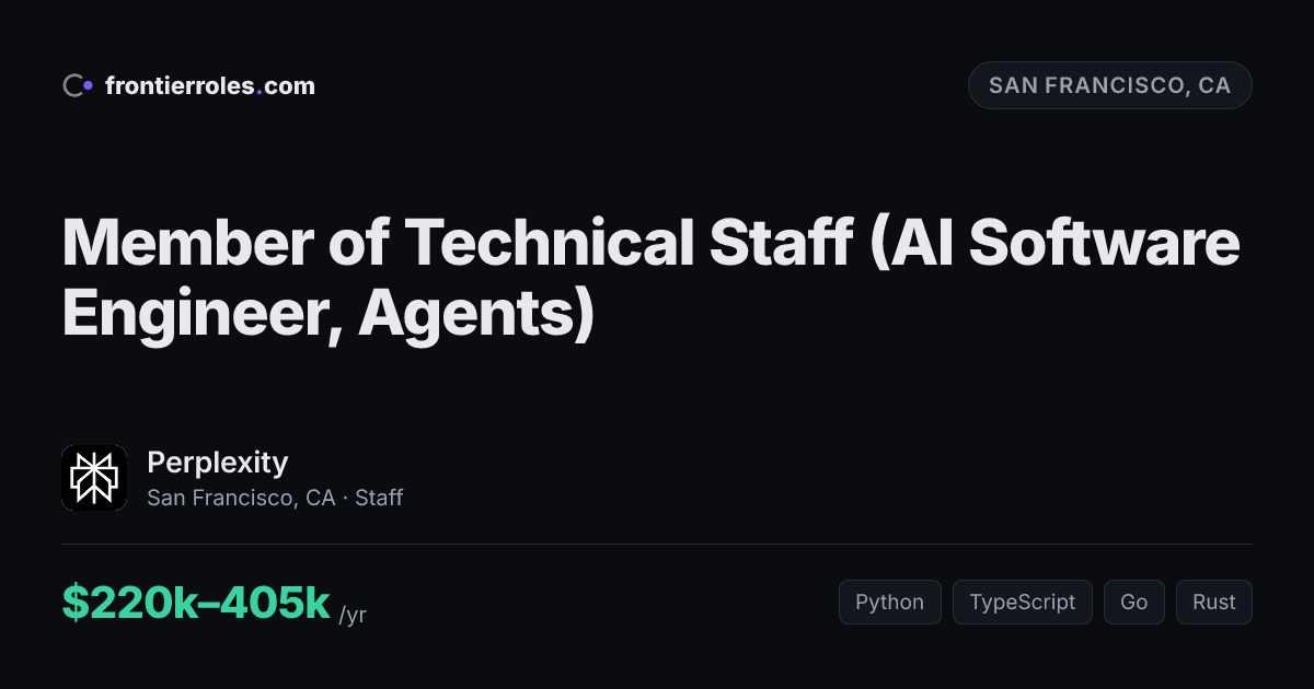 Member of Technical Staff (AI Software Engineer, Agents) — Perplexity