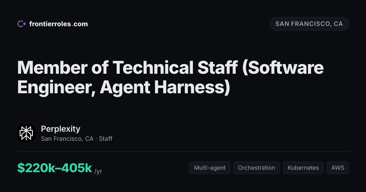 Member of Technical Staff (Software Engineer, Agent Harness) — Perplexity