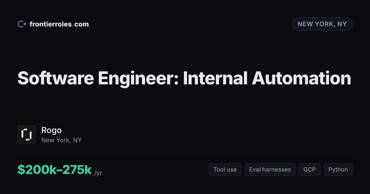 Software Engineer: Internal Automation — Rogo