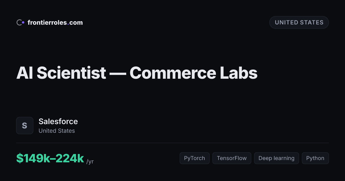 AI Scientist — Commerce Labs — Salesforce