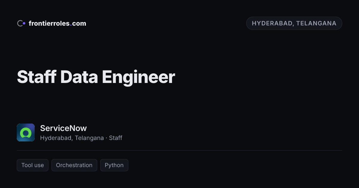 Staff Data Engineer — ServiceNow