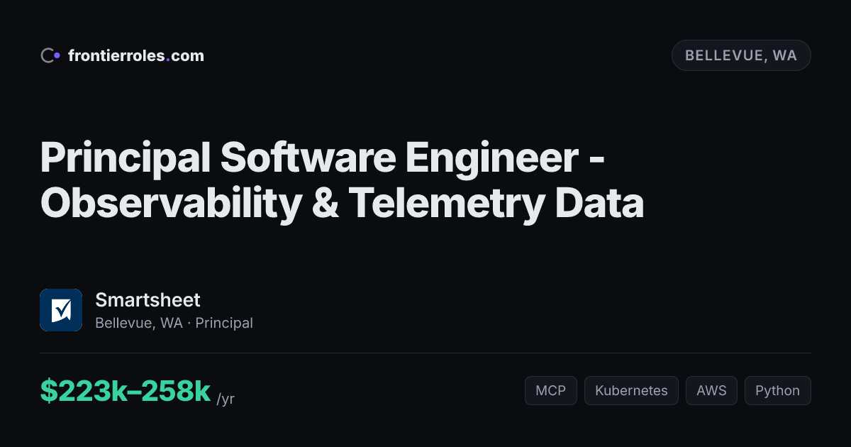Principal Software Engineer - Observability & Telemetry Data — Smartsheet