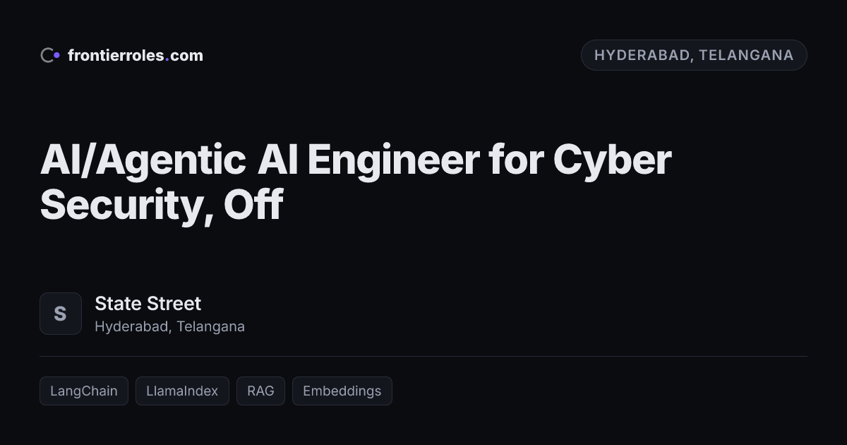 AI/Agentic AI Engineer for Cyber Security, Off — State Street