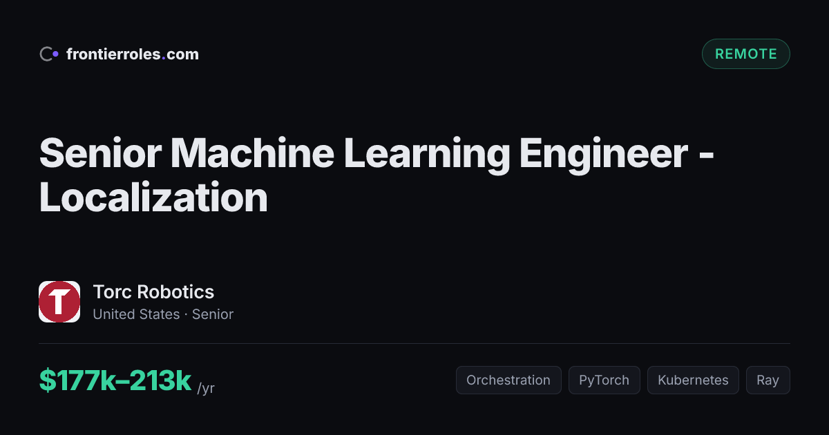 Senior Machine Learning Engineer - Localization — Torc Robotics