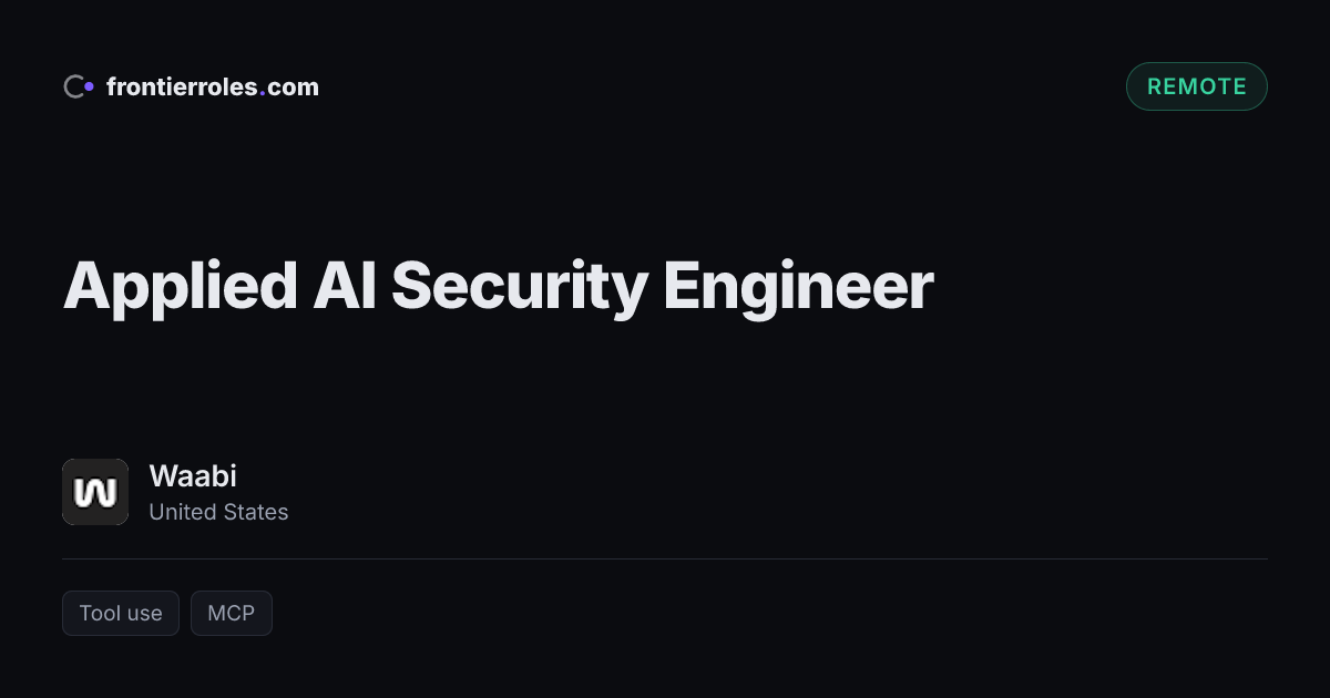 Applied AI Security Engineer — Waabi