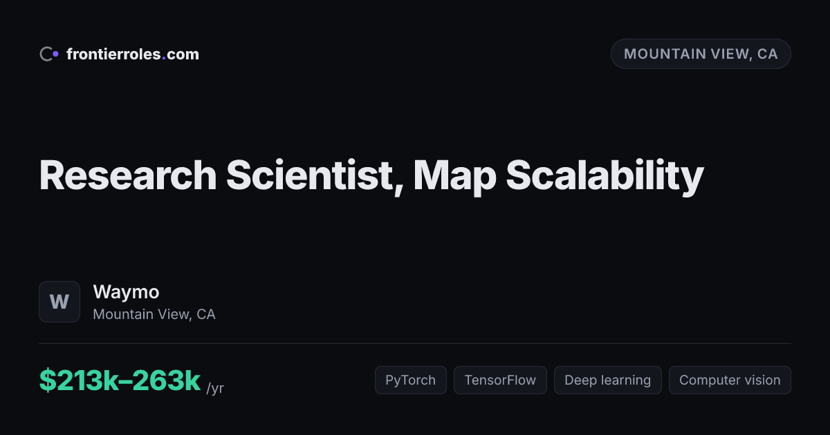 Research Scientist, Map Scalability — Waymo