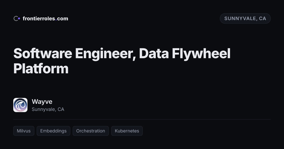 Software Engineer, Data Flywheel Platform — Wayve